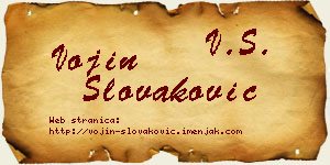 Vojin Slovaković vizit kartica